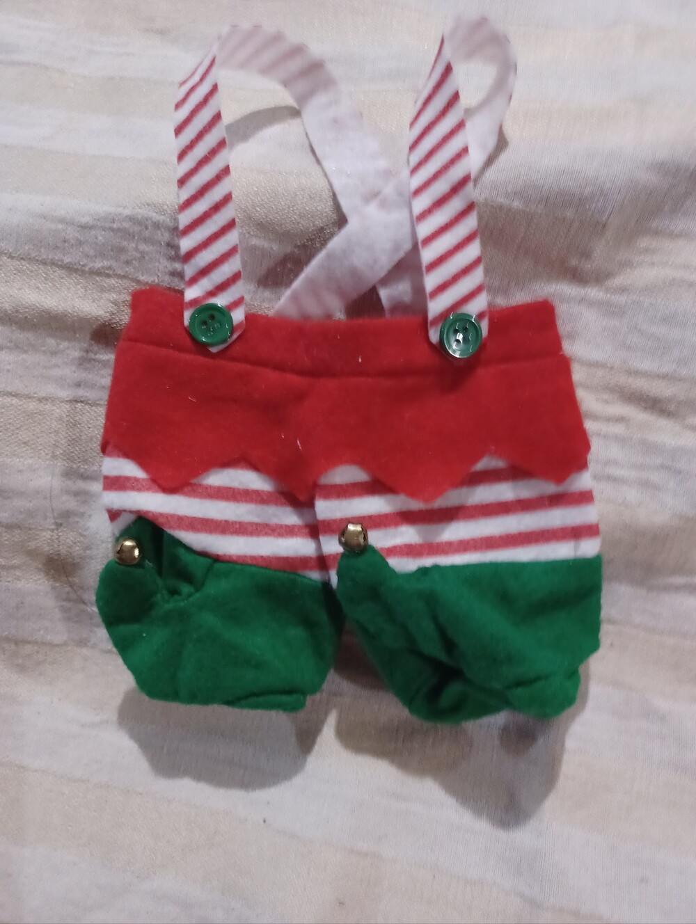 Kids Holiday Elf Suspenders in Red, White & Green Treat Bag